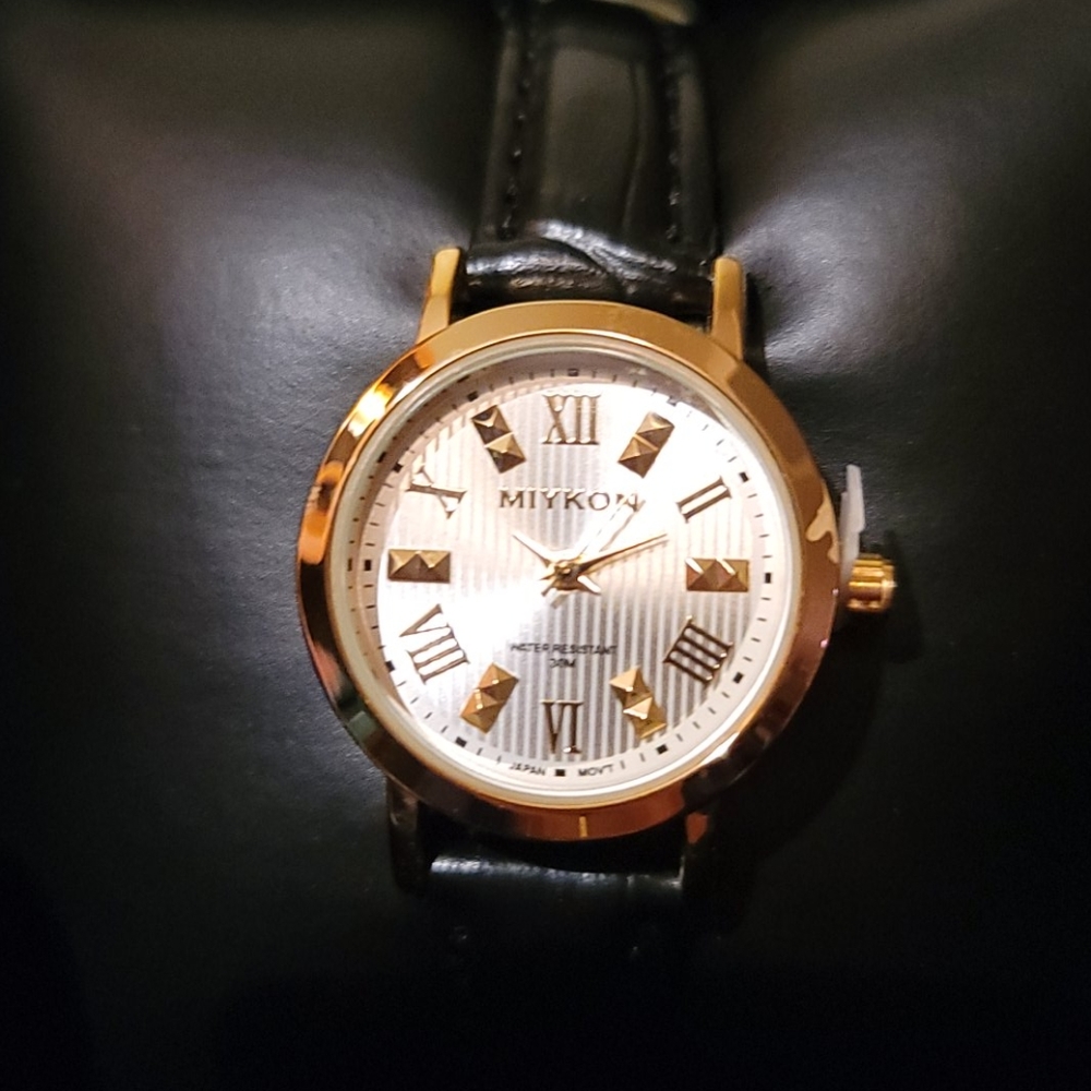 Miykon gold and black watch NIB